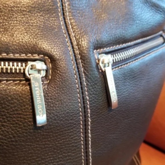 Classic Pebbled Leather Shoulder Bag w zipper details - Picture 4 of 15